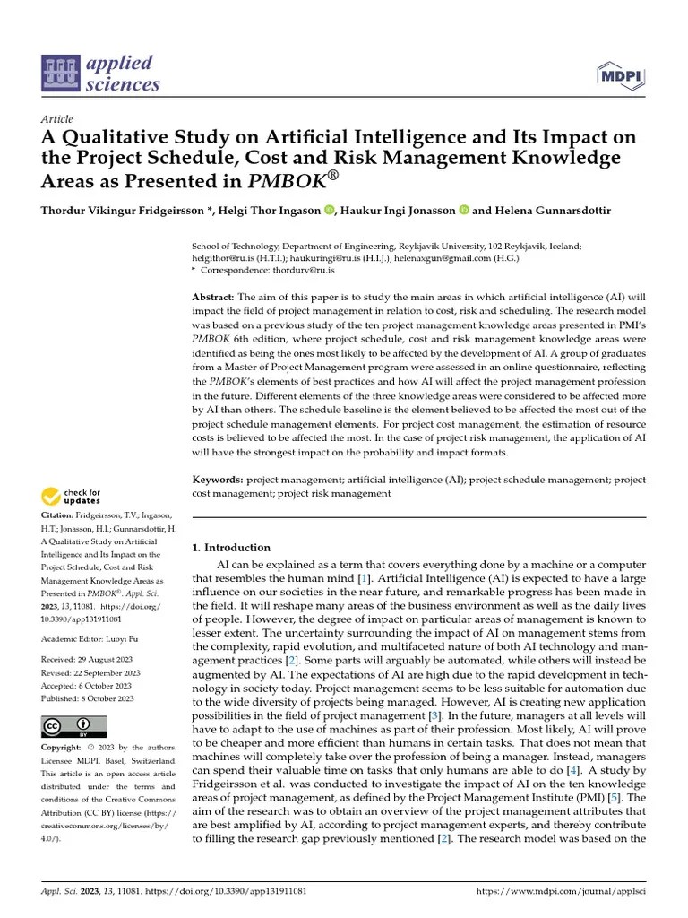 A Qualitative Study On Artificial Intelligence And | PDF | Project ...