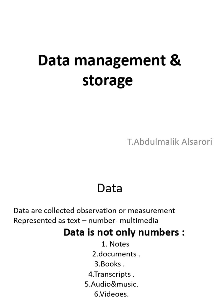 Data Management | PDF | Data | Databases