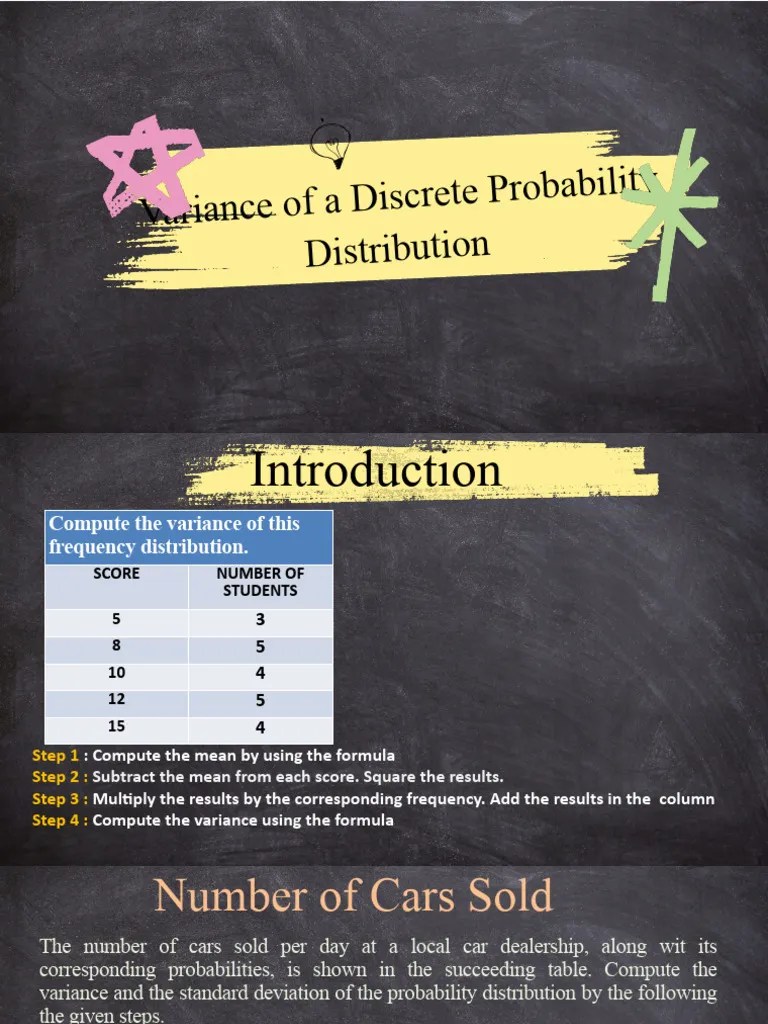 Lesson 4 Computing The Variance Of A Discrete Probability Distribution ...