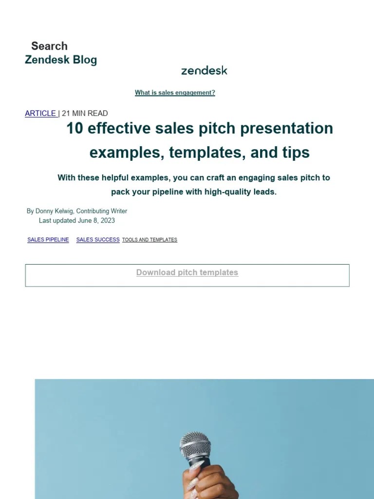 10 Sales Pitch Presentation Examples And Templates - Zendesk | PDF ...