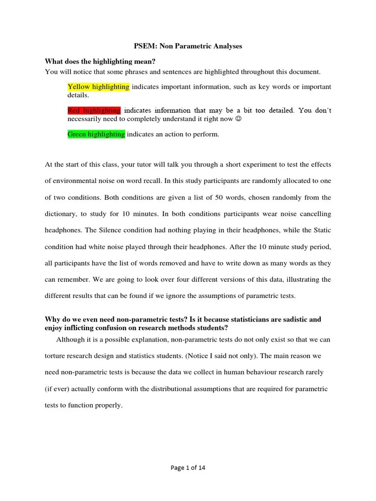 Lab 10 Handout With Answers | PDF | Student's T Test | Mann–Whitney U Test
