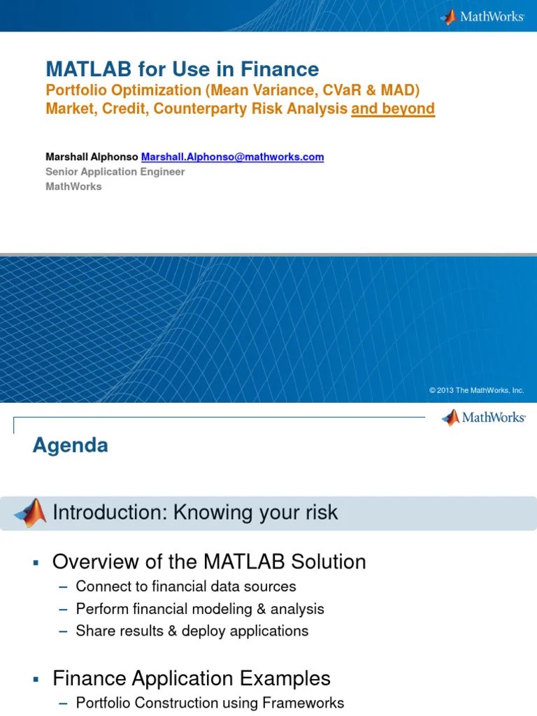 Portfolio Risk Management Matlab | PDF | Matlab | Financial Modeling