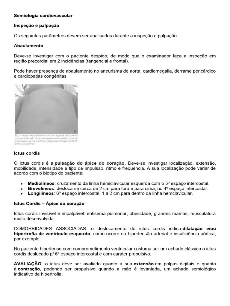 Semiologia Cardiovascular | PDF | Coração | Ventrículo (coração)