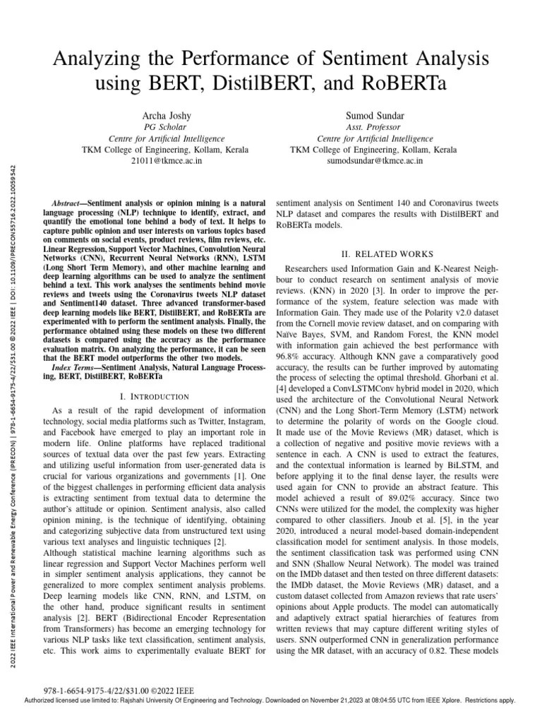 Analyzing The Performance Of Sentiment Analysis Using BERT DistilBERT ...