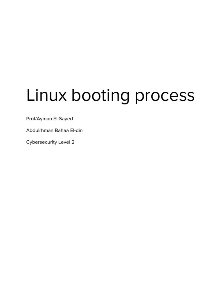Linux Booting Process-1 | PDF | Booting | Bios