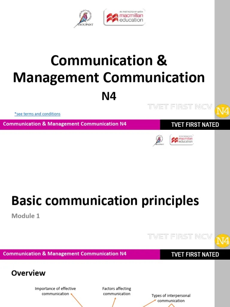 N4 Communication Module 1 Powerpoint | PDF | Communication | Nonverbal Communication