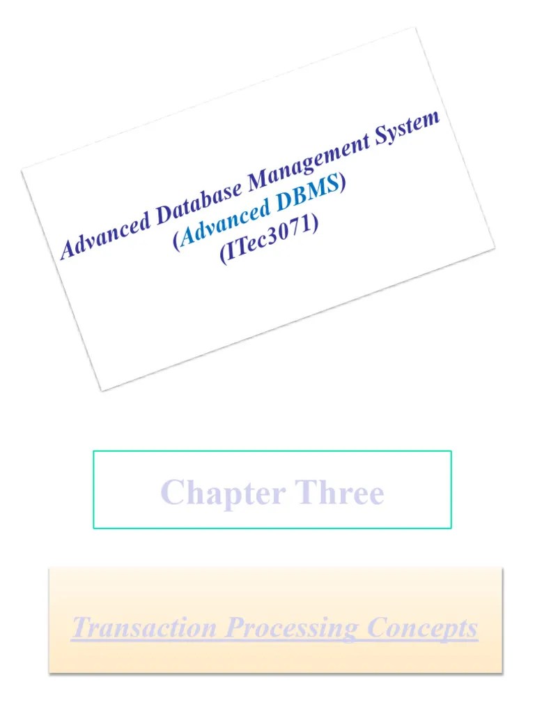 Chapter 3 Transaction | PDF | Database Transaction | Computer Science