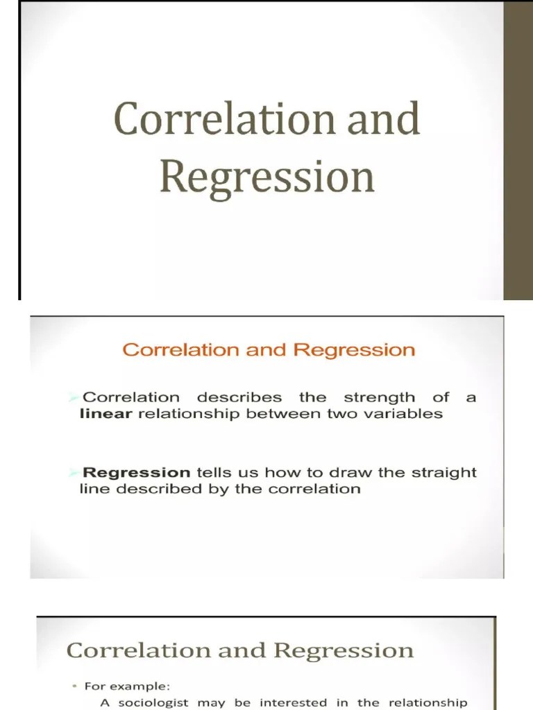 Correlation And Regression | PDF