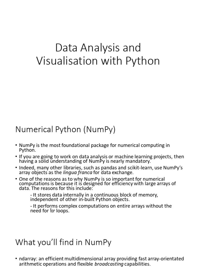 Data Analysis And Visualisation With Python | PDF | Computer ...