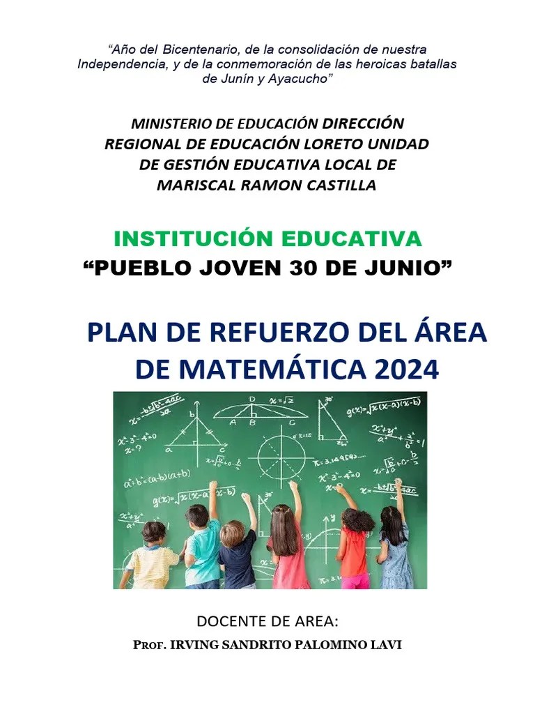 Plan De Refuerzo Escolar Matematica 2024 | PDF | Evaluación | Geometría