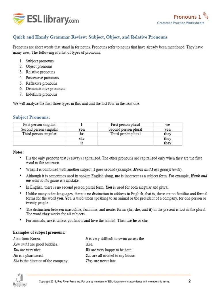 Pronouns | PDF | Grammatical Number | Pronoun