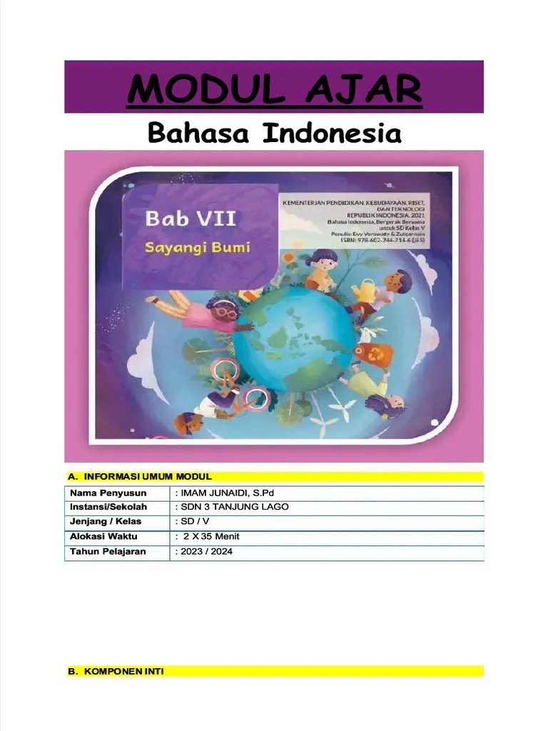 Pdf Modul Ajar Bindonesia Kelas 5 Bab 7 Compress Pdf