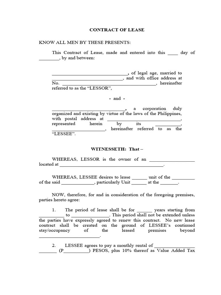 Lease (Format) | PDF | Lease | Renting