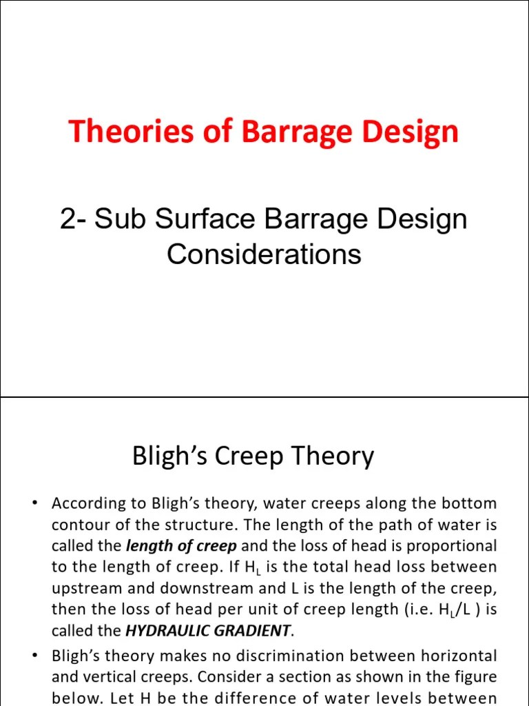 Barrage Design Subsurface Pdf Soil Mechanics Force