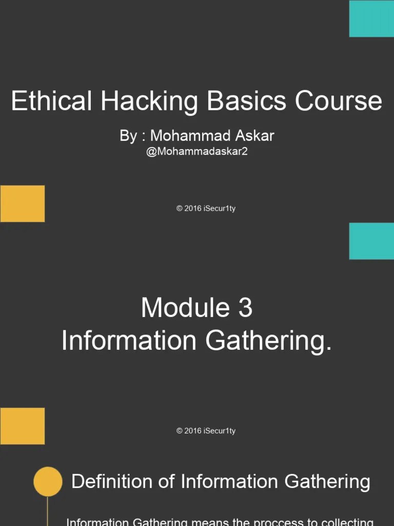 Ethical Hacking Basics Course Module3 | PDF | Transmission Control Protocol | Port (Computer ...