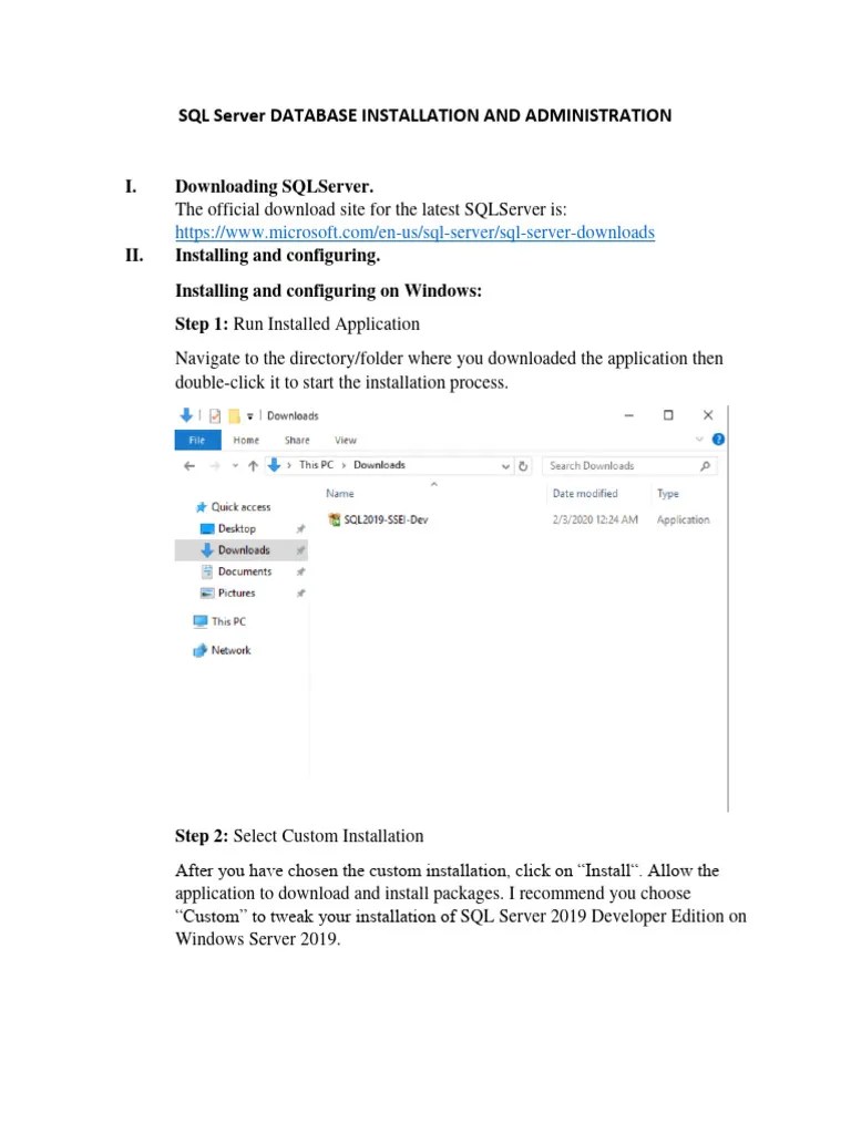 Lab 2 Install SQL Server | PDF | Microsoft Sql Server | Databases