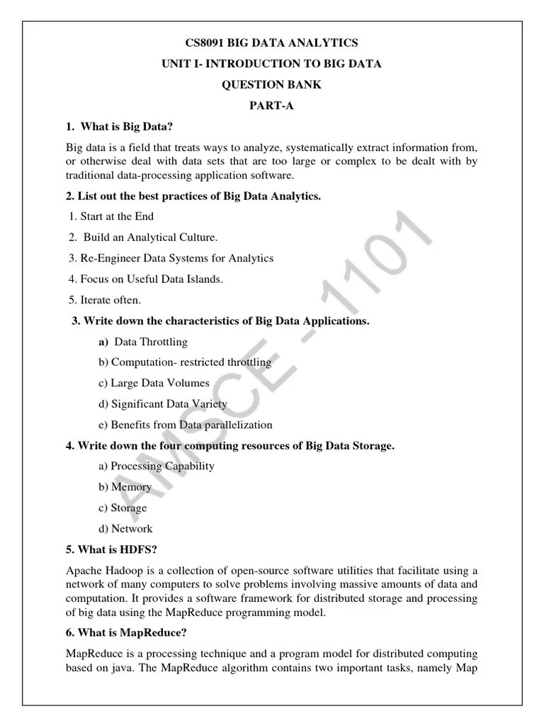 Big Data Questions | PDF | Apache Hadoop | Big Data