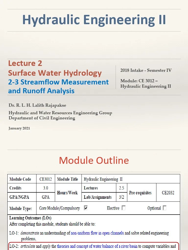 Lecture 2 - 3 - Surface Water Hydrology | PDF | Discharge (Hydrology ...