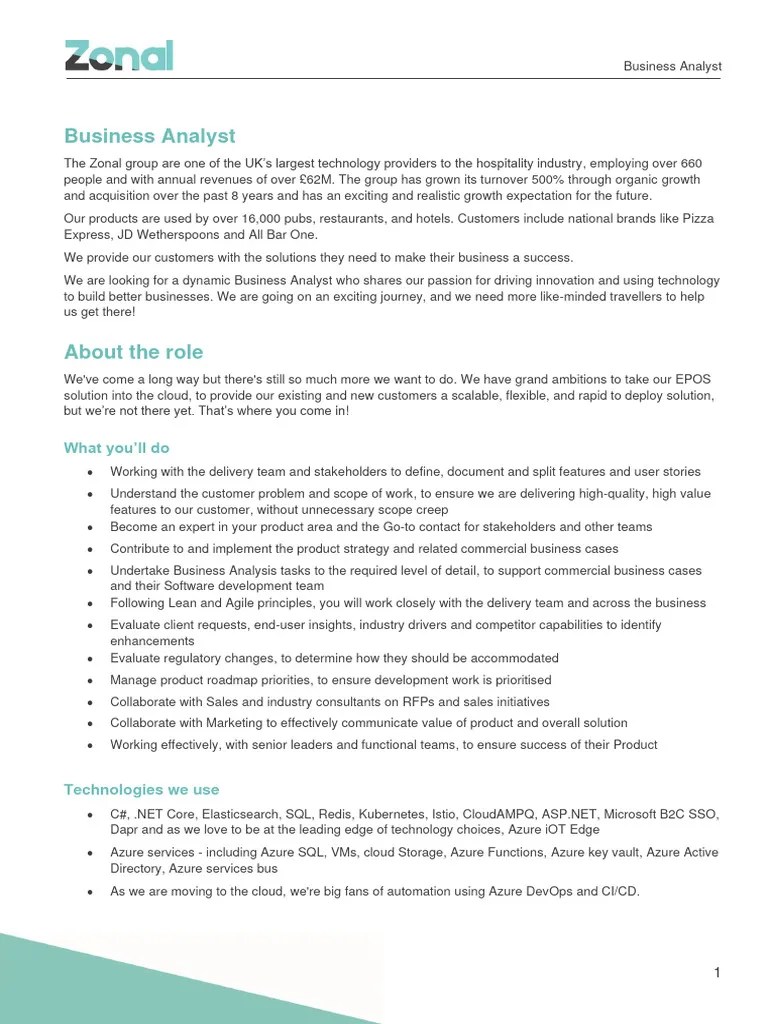 Business Analyst | PDF | Microsoft Azure | Agile Software Development