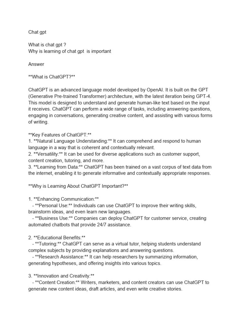 Chat GPT | PDF | Artificial Intelligence | Intelligence (AI) & Semantics