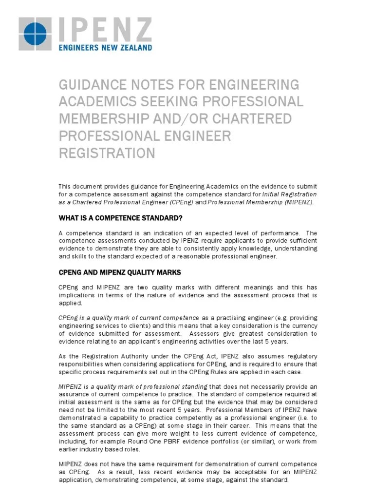 Guidance Notes For Engineering Academics Competence Human