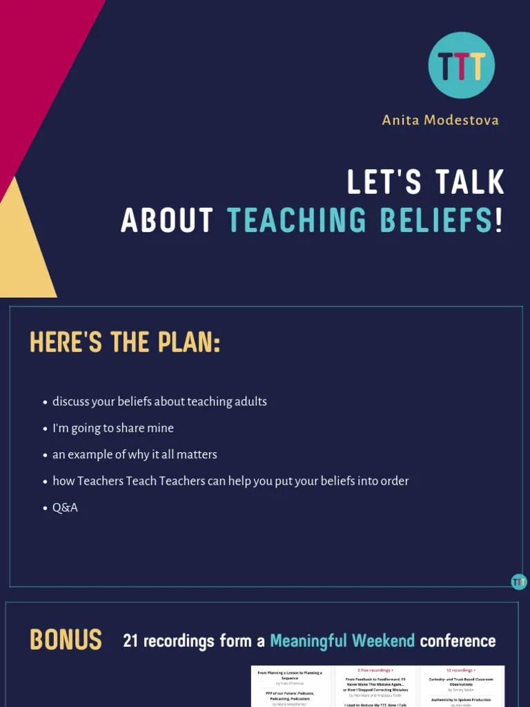 Teaching Beliefs - Oct - 2022 | PDF | Teachers | Methodology