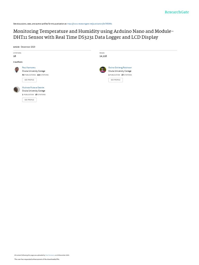Monitoring Temperature And Humidity Using Arduino Nano And Module Dht11 Sensor With Real Time ...