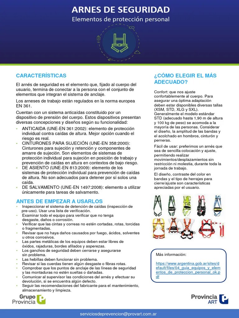 ARNES DE SEGURIDAD PARA TRABAJOS EN ALTURA | PDF | Cinturón De Seguridad