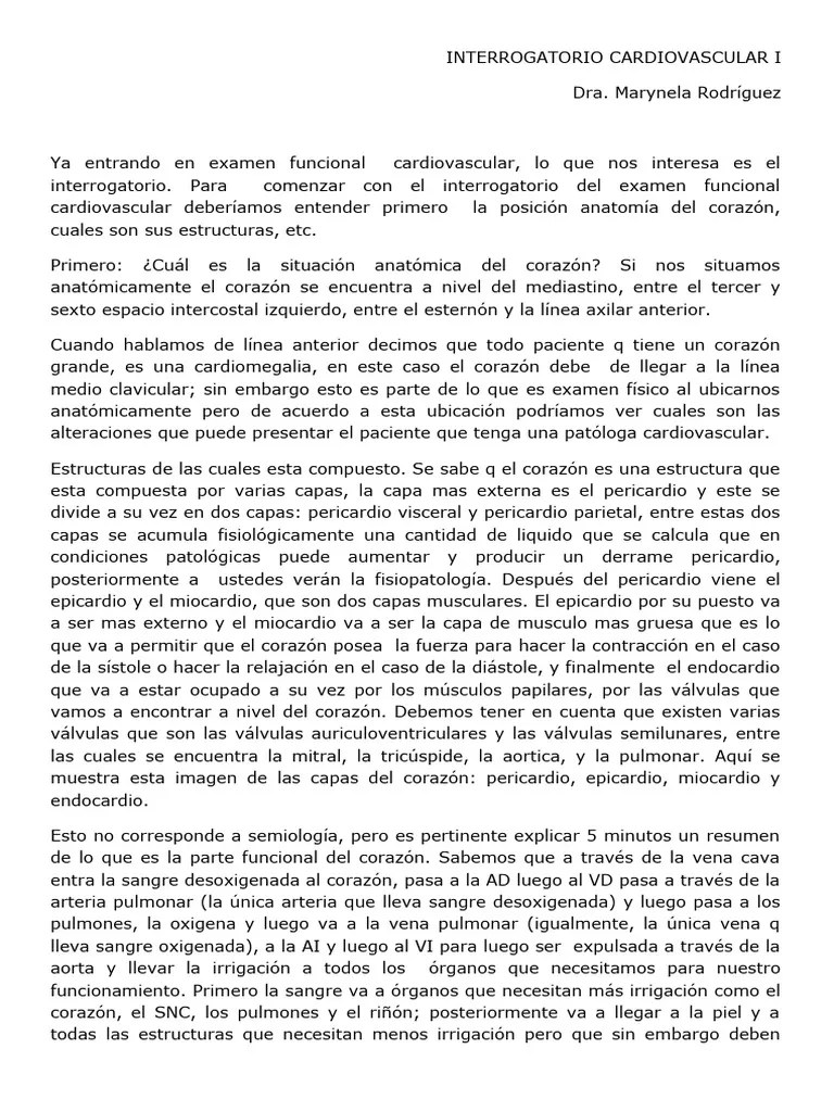 Semiología Cardiovascular I Y II | PDF | Infarto De Miocardio | Edema