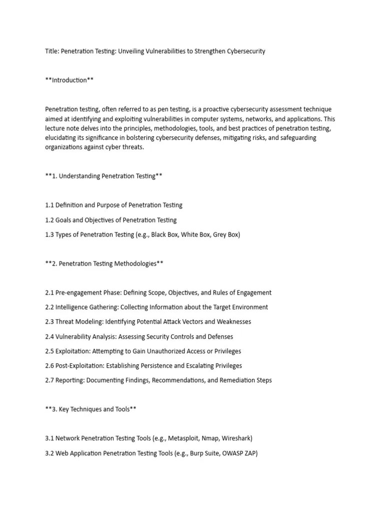 Pentest | PDF | Penetration Test | Computer Security