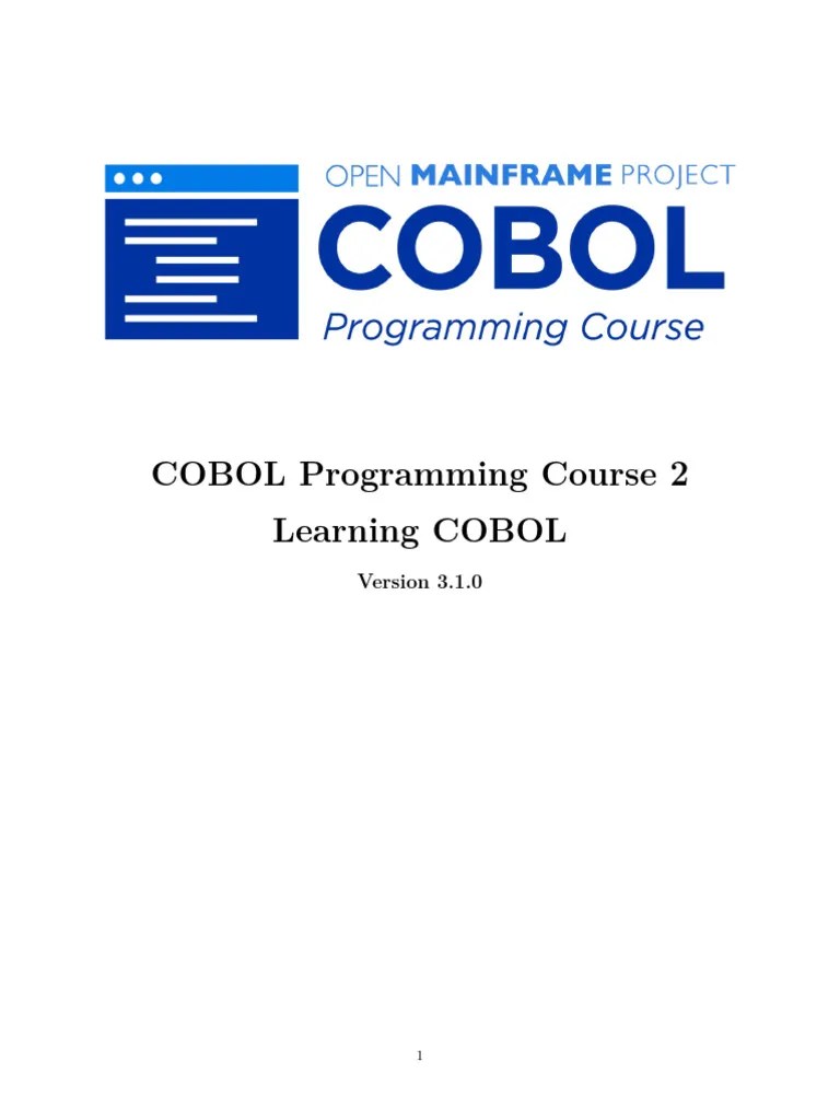COBOL Programming Course 2 Learning COBOL | Download Free PDF ...