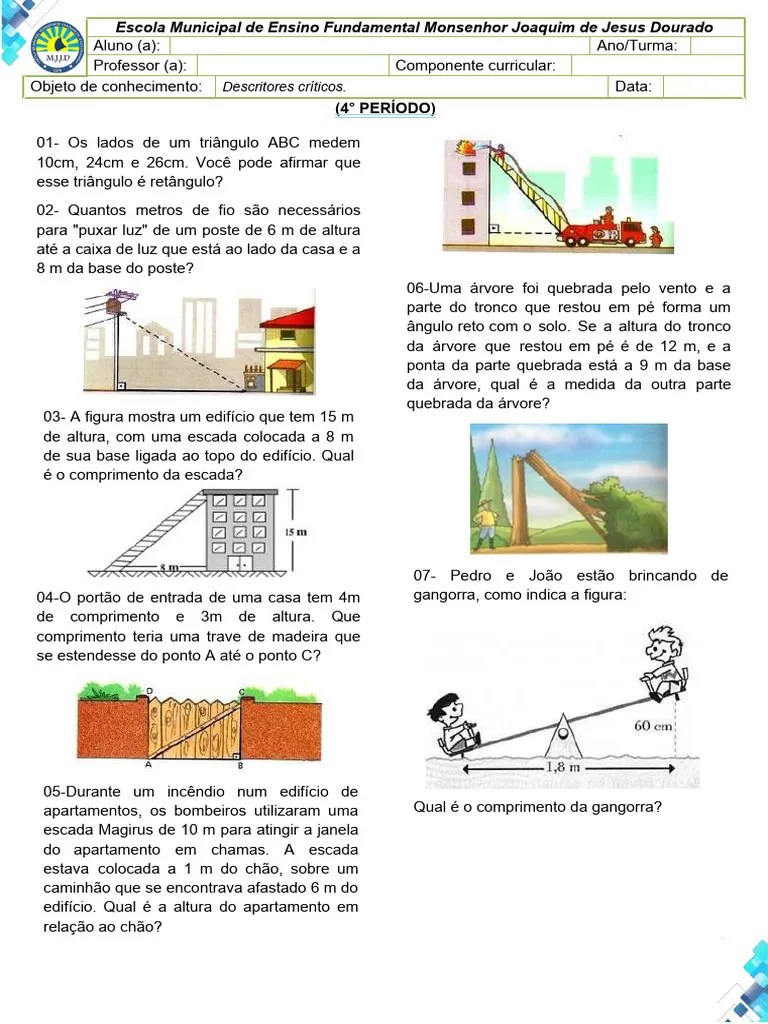 Atividade Aula Matematica 7ano | PDF