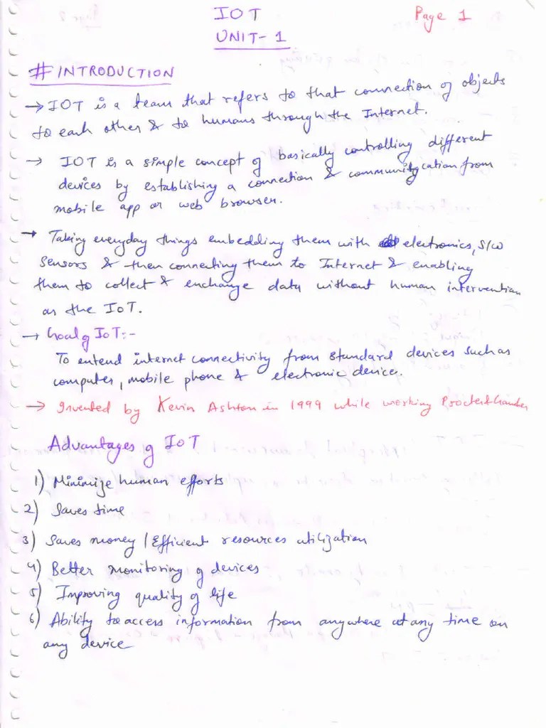 Iot Unit 1 Notes | PDF