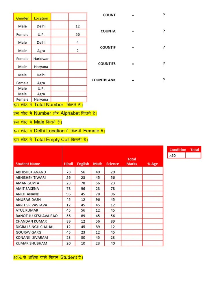 Excel Assignment 1 | PDF