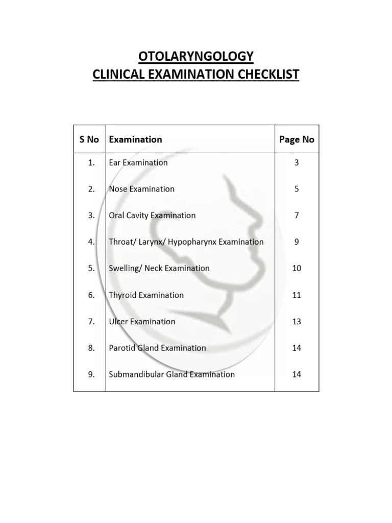 ENT Examination | PDF | Human Nose | Anatomy