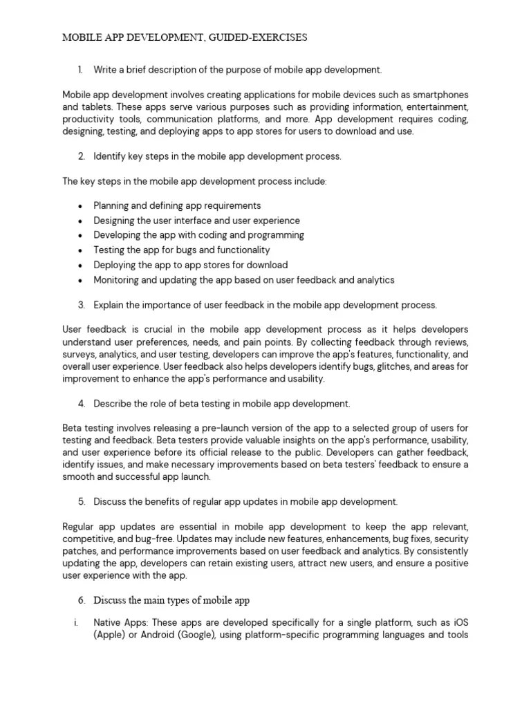 Review Exercises | PDF | Mobile App | Usability