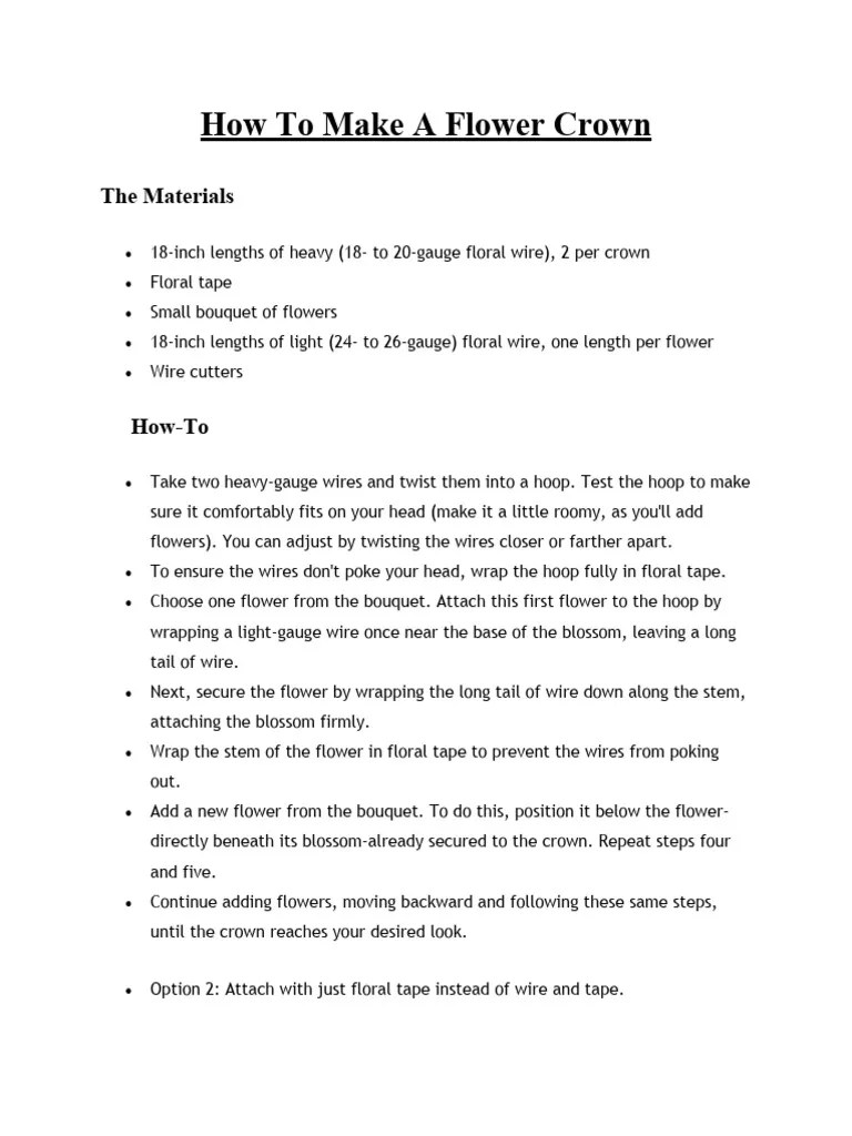 How To Make A Flower Crown | PDF