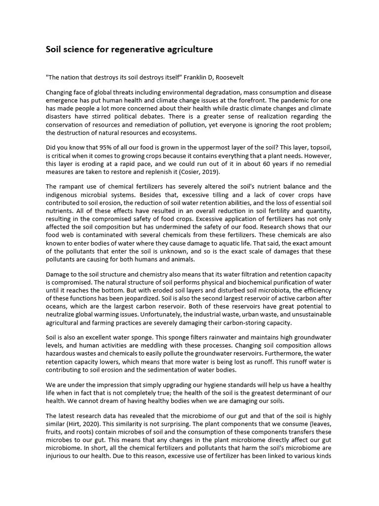 Soil Science For Regenerative Agriculture Módulo 1 | PDF | Soil ...