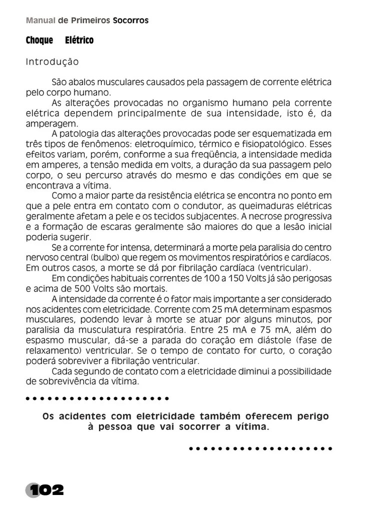 Primeiros Socorros - Choques, Cortes, Queimaduras | PDF | Queimadura ...