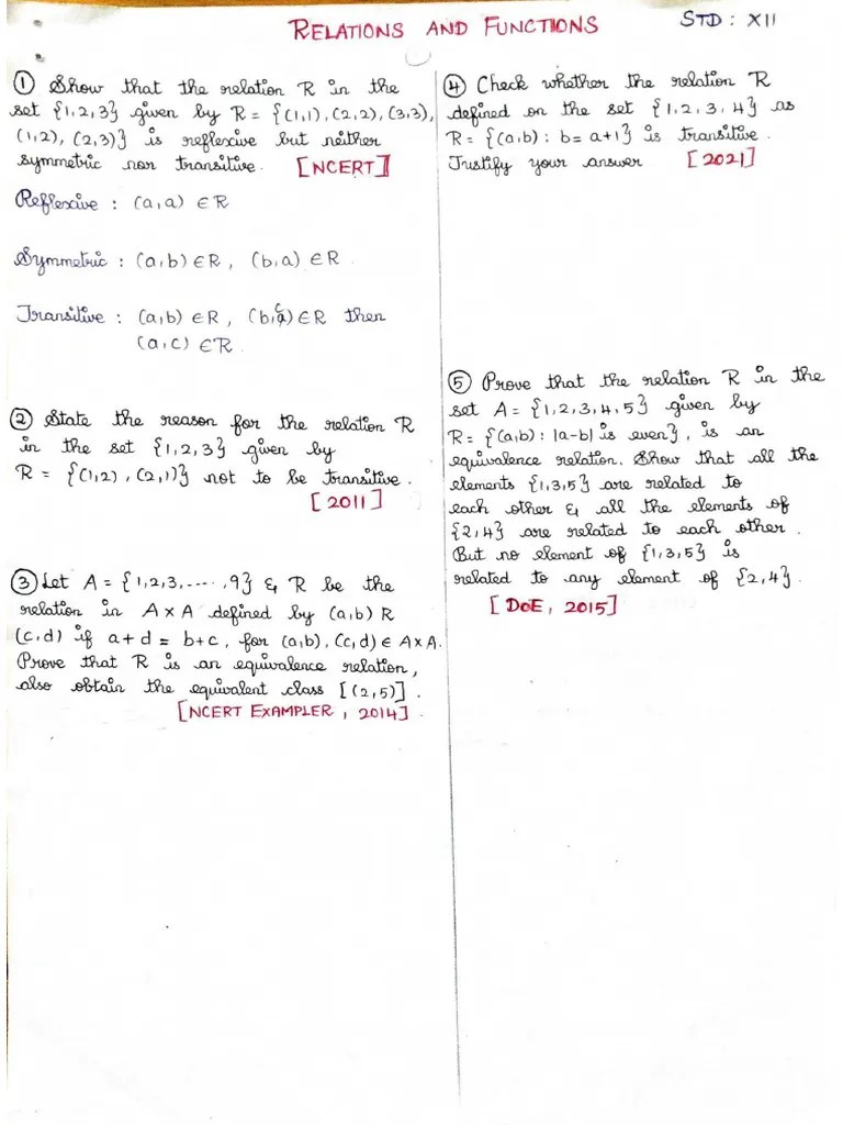 Relations & Functions | PDF