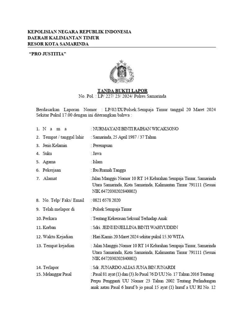 3.Tanda Bukti Lapor | PDF