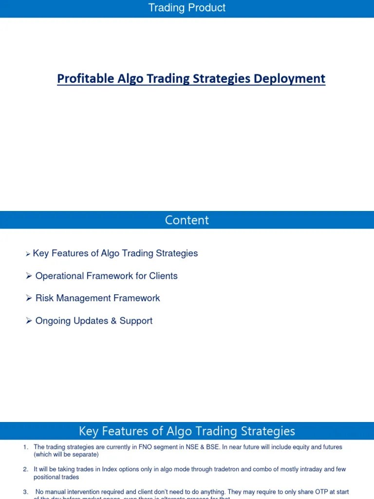 Algo Trading Strategies | PDF | Algorithmic Trading | Stocks