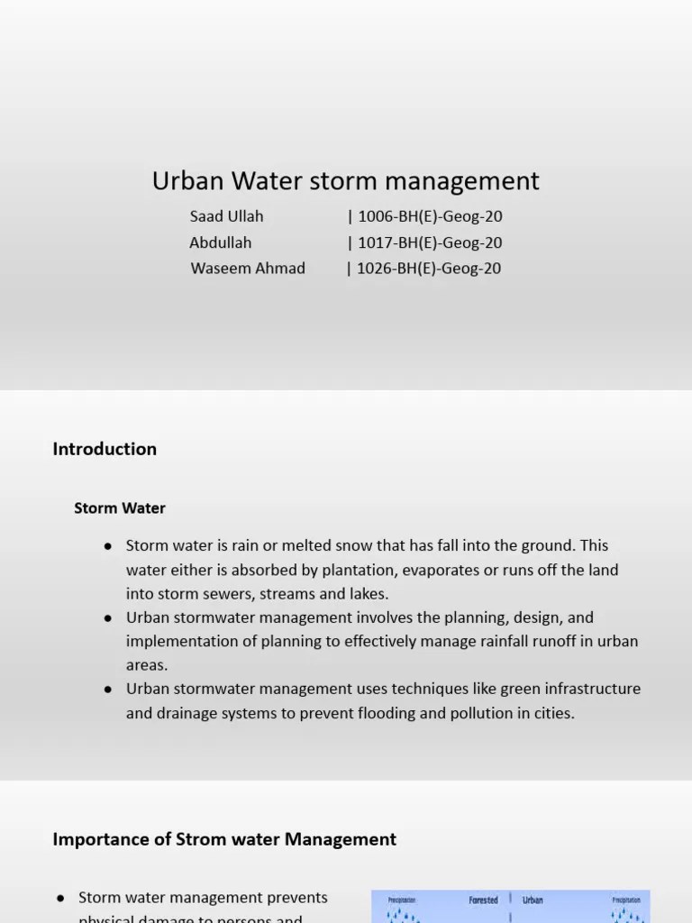 Urban Water Storm Management 12 | PDF | Stormwater | Surface Runoff