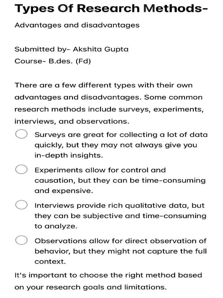 Types Of Research Methods | PDF