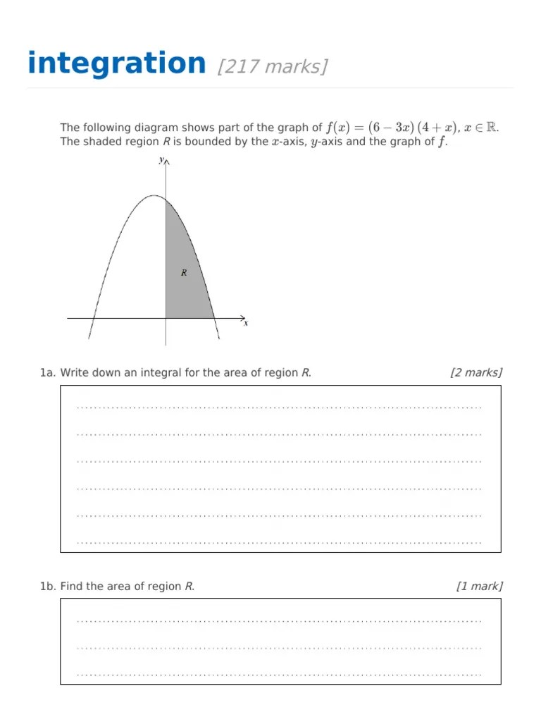 Integration | PDF | Area | Cartesian Coordinate System