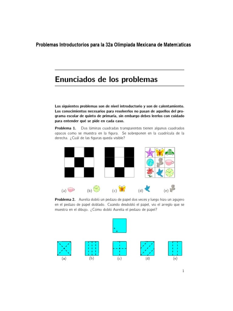 Olimpiada Matemáticas Ejercicios De Ejemplo 32 | Descargar Gratis PDF ...