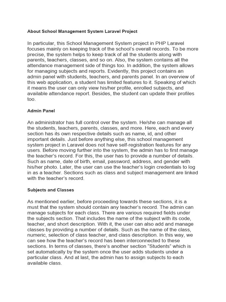 School Management System | PDF | User (Computing) | Password