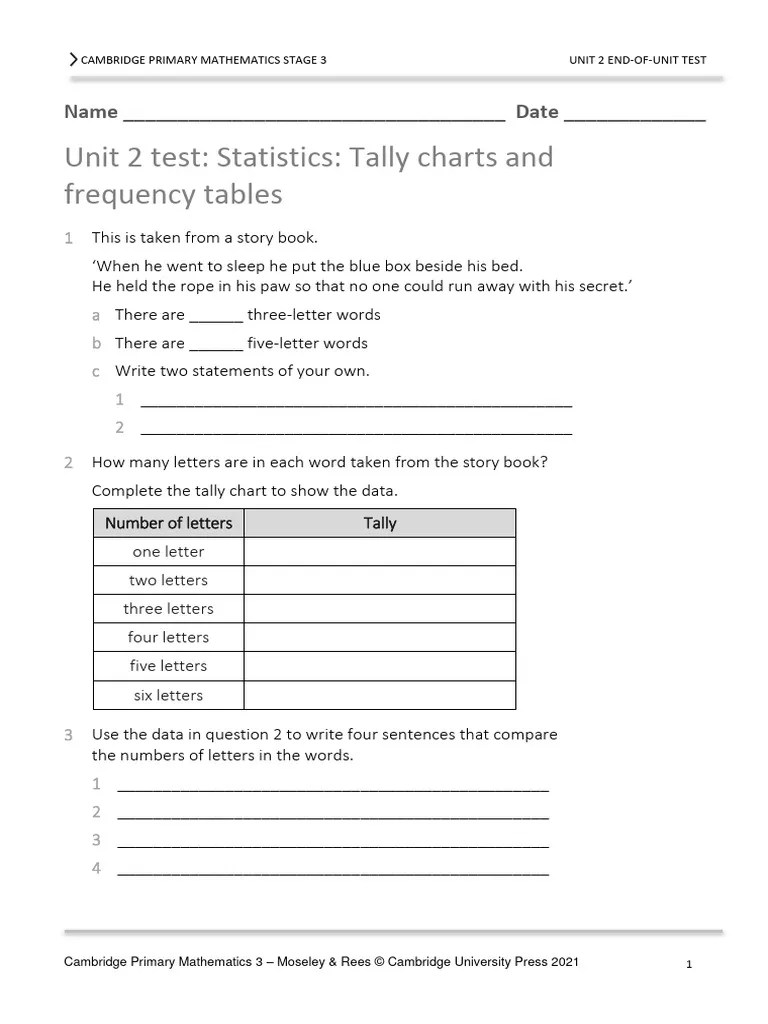 Prim Maths 3 2ed Tr Unit 2 Test | PDF