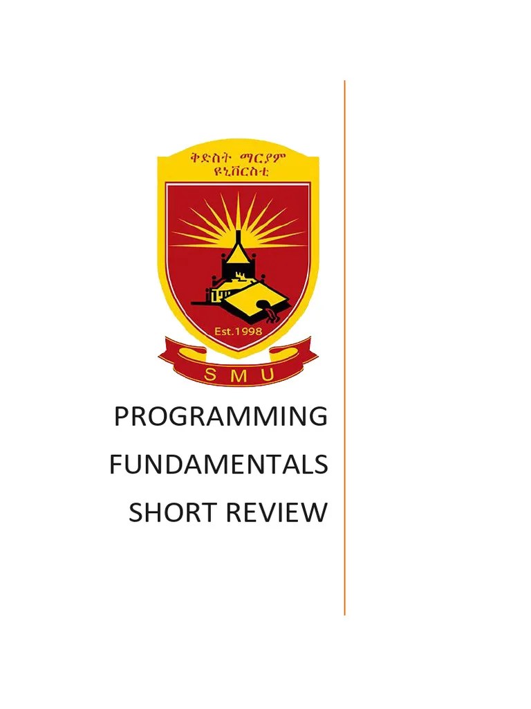 Programming Fundamentals Short Review | PDF | Pointer (Computer ...