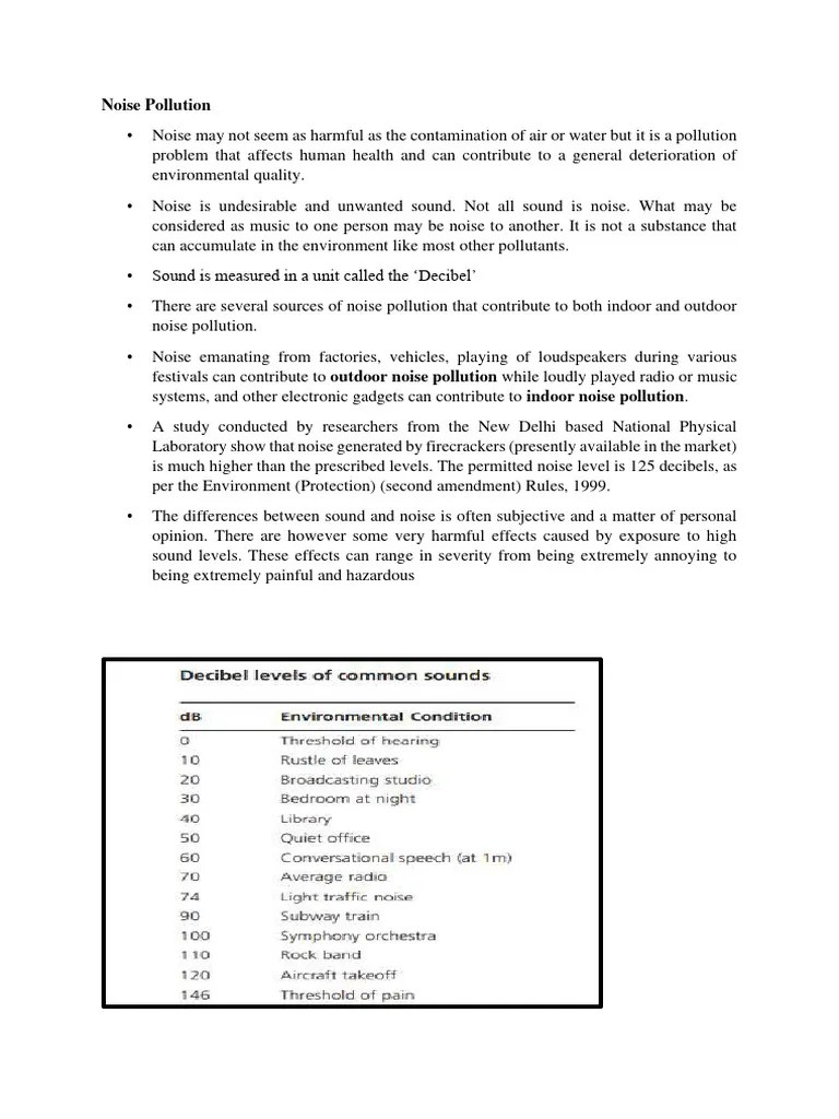 NOISE POLLUTION | PDF | Hearing | Pollution